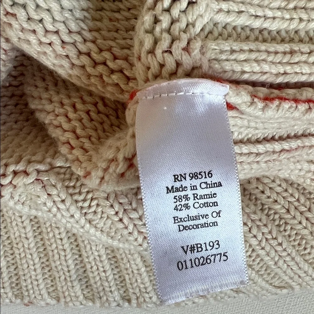 Coldwater Creek Full Zip Vibrant Orange Floral Knit Women’s Sweater - M - Picture 6 of 10